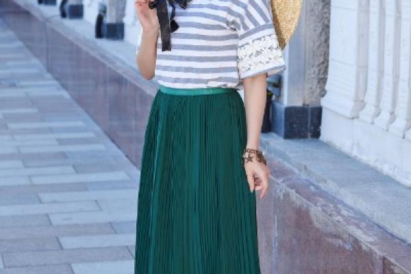 Jupe longue, soie ou plissée