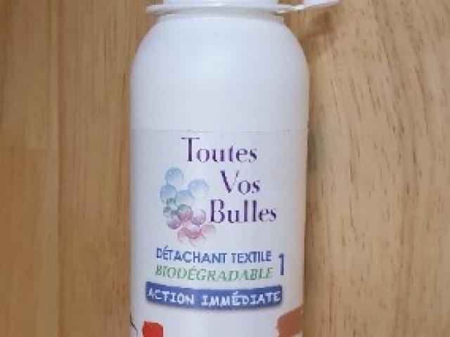 Détachant textile biodégradable, origine végétale, Toutes vos bulles bleu 1